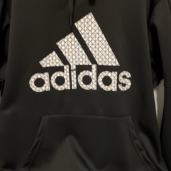 NWT Adidas black w/white Graphic BOS TI drawstring HOODIE SWEATSHIRT MensSize XL - Picture 5 of 11